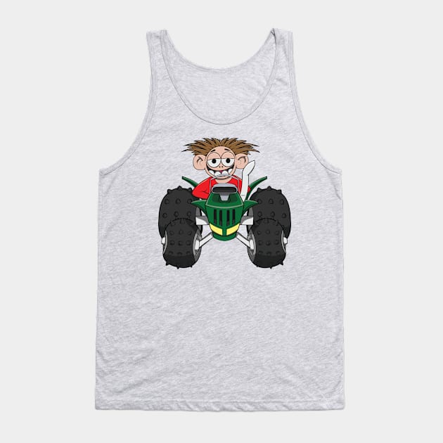 Offroad 4x4 Tractor Truck Cartoon Tank Top by Dad n Son Designs